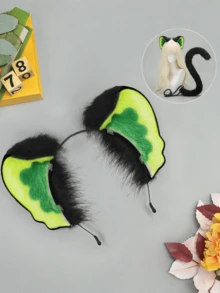 Conjunto de accesorios de cosplay de las Crónicas de la Batalla de Luo Xiaohei, que incluye diadema con orejas de bestia y cola, de textura realista y alta calidad, para una restauración perfecta del personaje. Un regalo divertido y adorable para fans del anime, accesorios de disfraz realistas y cómodos con orejas de gato, ideales para fiestas de gallinas, Pascua o carnaval. - Multicolor - Ver 3