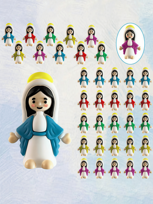 Mini Colorful Virgin Mary Statue, Jesus Statue, Mini Statues. They Are Warm And Unique Holiday Gifts, And Also Perfect Decorations For The Office Desk. They Can Be Used As Religious Gifts, Baptism Gifts, The Best Gifts For Mothers Attending Weekly Services, And Small Halloween Gifts. They Can Also Be Used As Exquisite Car Interior Decorations.