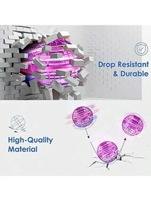 Bola flotante con luz levitante, esfera giradora LED en forma de bumerán, mini dron con bola voladora giratoria para interior y exterior - Multicolor - Ver 4