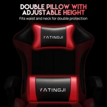 PORIYA Gaming Chair Office Computer Seating Racing PU Executive Racer Recliner Chair - 紅色 - 查看 5