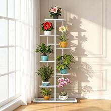 SHENGMAO--1/2/4/5/6-7Tier Plant Stand, Iron Flower Stand,Heavy-Duty Metal Frame, Metal Flower Stand, High-Angle Multi-Tier Plant Rack, Indoor/Outdoor Flower Pot Display Stand. Crafted From Iron With A Sleek, Minimalist Design For Easy Disassembly. This Versatile Stand Fits Seamlessly In Living Rooms, Entryways, Offices, Or Outdoor Patios And Gardens. Available In Multiple Colors. - 6層金色 - 查看 6