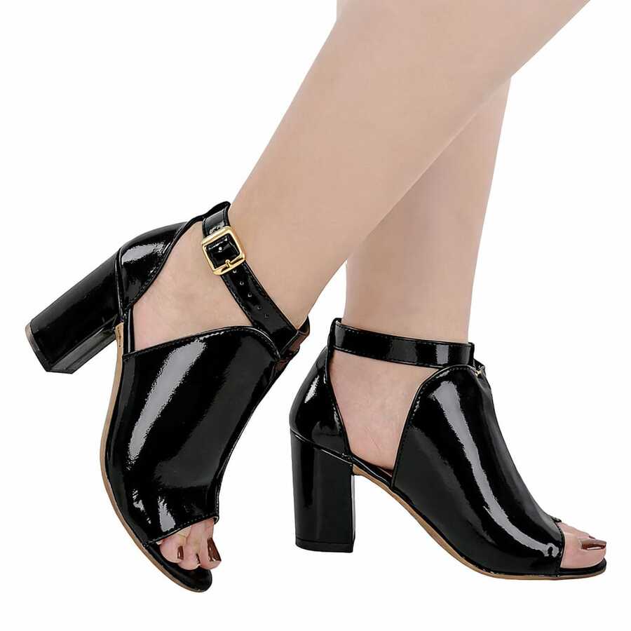 Zamarini Women's Ankle Boots Sandals, Comfortable, Soft, Casual - 黑色清漆 - 查看 1