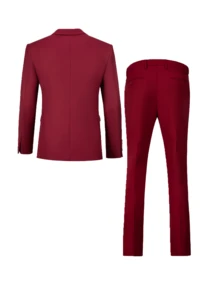 Setelan Jas Pria 2 Potong, Termasuk Jaket Blazer dan Celana Panjang, Cocok untuk Bisnis, Pernikahan, Pesta, Perjamuan, dan Acara Formal Lainnya, Setelan Jas Slim Fit Lengan Panjang Warna Polos Elegan, Ukuran XS-XXXL - Burgundy - View 6