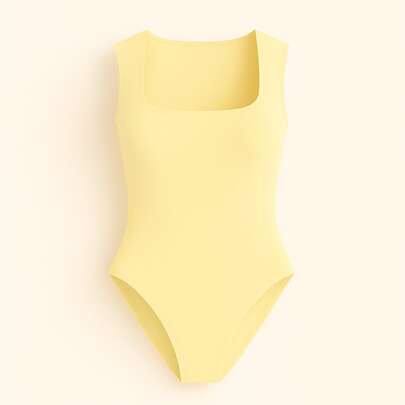 BodyFeminino Regata Decote Quadrado Tendencia Blogueira Moda Verão 2026  Casual    Nenhum  Costas nuas / sem costas    Férias  Praia