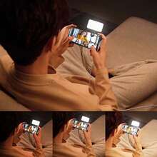 1pc Black Phone Selfie Light, 180° Adjustable Angle, 3 Adjustable Lighting Modes, Suitable For Smartphones, Laptops And Tablets, Camera Photography And Videography, 250mAh - Foldable XS12 - View 10