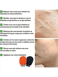 Kessa Exfoliating Gloves, Turkish Bath, Natural & Effective, For Body & Face, Cleanse & Purify Skin, Remove Dead Skin Cells, Can Be Used With Or Without Black Soap - Multicolor - View 4