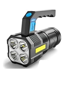 Linterna Táctica LED YT-043 de Alta Potencia - Foco Recargable USB con Luz de Inundación Lateral COB para Camping y Emergencias - Multicolor - Ver 1