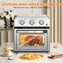 13QT Family Size Air Fryer Toaster Oven Combo, 5-In-1 Multifunctional Convection Countertop Oven, 360° Hot Air Circulation Oil-Free Healthy Cooking, Adjustable Time & Temp, Stainless Steel - US B Type Plug(110-127V) - View 7