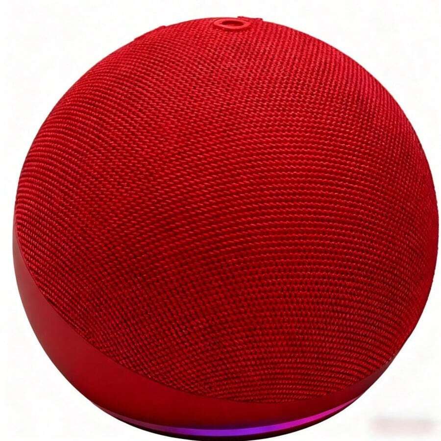 Echo Dot (modelo más nuevo), altavoz inteligente Alexa, altavoz Bluetooth portátil de alta calidad, con función manos libres, batería de larga duración, sonido envolvente 360° y diseño elegante. Ideal para fiestas, dormitorios, salas de estar, oficinas y uso al aire libre - Rojo - Ver 1