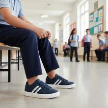 Boys' Header Kids Sneakers, Soft, Lightweight, Back To School, Polo Energy, Sizes 26 To 33 - Màu xanh hải quân - Xem 7