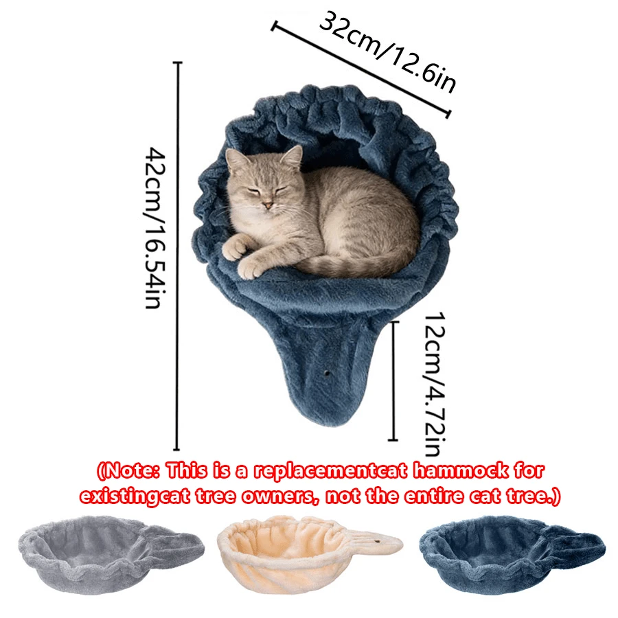 Torre de árbol para gatos de varias capas con hamaca, bolsa de almacenamiento para gatos que ahorra espacio, estructura resistente para que los gatos se paren y escalen, mueble para gatos minimalista y moderno para interiores, adecuado para espacios pequeños, apartamentos, dormitorios - Plataforma múltiple, poste rascador para gatos (Nota: Este es un reemplazo de la hamaca para usuarios de árboles para gatos existentes, no un juego completo de árboles para gatos)