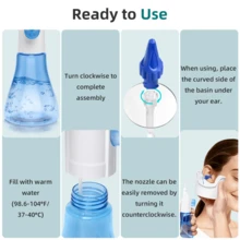 Ear Wax Removal Tool, Ear Cleaning KitsEar Irrigation Kit Ear Flush Kit For Adults Kids, Ear Wax Washer Device With Basin, Piercing Kit Ear Cleaning Kit Tools Ear Cleaner  Bulb, Curette Kit, Towel, Tips, Storage Box Transparent - 透明的 - 查看 5