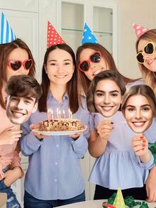 Decor Big Head Face Cutouts, Custom Bachelorette Party, 1/3/5/10pcs Photo Face Masks Birthday Party Decorations Personalised Fan Face Cutout Head On A Stick Cut Out Funny Face Mask,Personalized Big Head Cutout On A Stick Custom Face Cutout Party Decor Accessories Upload Photo Image For Birthday, Weddings,Friends, Relatives, The Best Gift,Party, Decoration - Multicolor - View 11