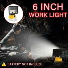 1-Piece, 6-Inch LED Floodlight With 2 USB Charging Ports For Outdoors, Camping, Auto Repair, Emergencies, Job Site Lighting And Outdoor Fishing (Batteries Not Included) - ĐÈN LÀM VIỆC 6 INCH - Xem 6