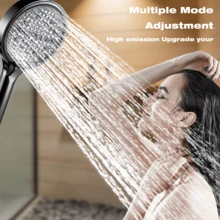 Square Handheld Shower Set (Shower Head/Hose/Bracket), With Powerful Pressure Boosting And High Water Flow, Suitable For Home Bathroom Shower And Hot Water Supply - Multicolor - View 4