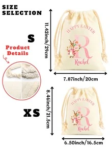 1pc Customized Star & Moon Makeup Bag - Personalized Canvas Drawstring Pouch, Bridesmaid & Bride Gift, Wedding & Birthday Present, Perfect Gift For Women, Multi-Purpose