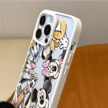 Disney. ‌   What Disney Disney Mickey Mouse Family Character Patterned Phone Case With Playful Designs And Cheerful Colors. Compatible With  17, 16, 15, 14, 13, 12, And 11 Pro Models, Featuring Shockproof Protection. Perfect Gift For Family And Frids For Birthdays Holidays And Special Occasions..Holiday Accessories. - 白色 - 查看 7