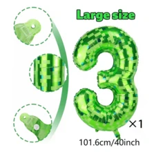 Minecraft 40 Inch Giant Green Pixel Grid Miner Theme Digital Foil Balloons 0-9, Suitable For Birthday And Anniversary Parties - Multicolor - View 13