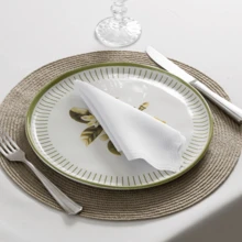 Fabric Napkin Set Of 50 Oxford Laser Finish - 白色 - 查看 7