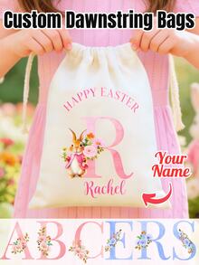 1pc Customized Star & Moon Makeup Bag - Personalized Canvas Drawstring Pouch, Bridesmaid & Bride Gift, Wedding & Birthday Present, Perfect Gift For Women, Multi-Purpose