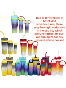 3pcs/Set New Car Cup, 3pcs Outdoor Sports Water Bottles With Colorful Straws, Portable And Elegant, Kitchen Supplies, Suitable For Outdoor Cycling, Hiking, Marathon, Yoga, Bedroom Needs, Travel Essentials, Suitable For A Family Of Three, Including Office Workers And Students - Multicolor - View 6