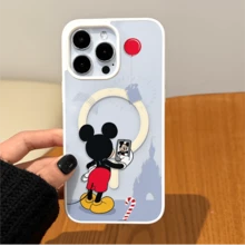 Disney.‌ Mickey Mouse Patterned Phone Case Decorated With A Whimsical Balloon And Candy Cane Design What Fun And Playful Elements What Compatible With IPhone 17, 16, 15, 14, 13, 12, And 11 Pro Models Made Of TPU With Shockproof Protection Great Gift For Family Friends Birthdays Holidays And Special Occasions - 白色 - 查看 2