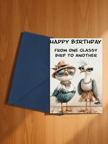 1pc Unique Bird-Themed Birthday Greeting Card, "Birthday Wishes From An Elegant Bird", Two Fashionable Bird Designs, Suitable As Friendship Birthday Gift, High-Quality Card With Envelope - Multicolor - View 19