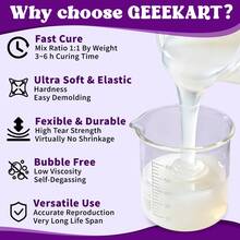 Super Elastic Silicone Mold Making Kit 2000g/1000g - 1:1 Volume Mix Liquid Silicone Rubber For Resin, Plaster, Candle, Soap Casting - Ideal For DIY Craft Molds - 1000g+1000g - 查看 4