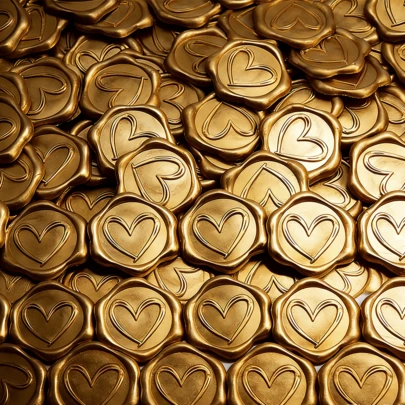 30pcs Brown Heart Shaped Wax Seal Stickers, Self-Adhesive Envelope Sealing Stickers Suitable For Wedding, Party, Birthday, Christmas