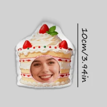 Customized 3D Photo Throw Pillow - Personalized Cute Cartoon Design Cushion - Perfect Gift For Friends, Girlfriends And Couples, Ideal For Sofa Or Bed Decor, Decorative Pillow, Personalized Animal Shaped Pillow, Birthday Gift, Multi-Color Mix - Strawberry Cake - View 26