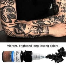 7pcs 15ml Premium Tattoo Ink, Tattoo Ink Set, Long-Lasting Body Art Standard Pigment, Makeup Gift, The Best Choice For Tattoo Artists And Beginners - Multicolor - View 5