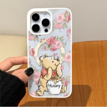 Disney.‌ Disney Winnie The Pooh Floral Patterned Phone Case Featuring A Cute Bear Enjoying Honey. Compatible With IPhone 17, 16, 15, 14, 13, 12, And 11 Pro Models. Made Of TPU With Shockproof Protection. Perfect Gift For Family, Friends, Birthdays, And Holidays. - 白色 - 查看 2