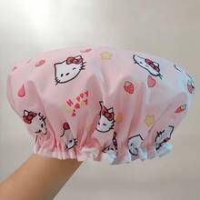 Sanrio 1个三丽鸥Hello Kitty & Cinnamoroll双层浴帽 - 耐用PVC材质，印花图案可爱。非常适合浴室、厨房和旅行使用。是生日、派对、感恩节和圣诞节的理想礼物。 - 彩色 - 查看 7