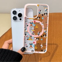 Disney. ‌ What Fun Patterned Phone Case Featuring Beloved Cartoon Characters Including Mickey Mouse And Frids What Designed For 17, 16, 15, 14, 13, 12, And 11 Pro Models With Shockproof Protection Perfect Gift For Birthdays Holidays And Special Occasions. Holiday Accessories. - 白色 - 查看 11