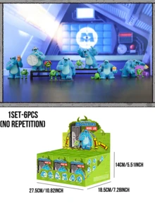 Pixar Monsters Work Log Series Figurine Blind Box - Multiple Wacky Poses (Confident Stride, Break Time, Tactical Retreat, etc.) with Vivid Expressions & Accessories (Cake, Shield, Stick), Whimsical Fantasy & Niche Aesthetic, Perfect for Compams, 演講for giving to boyfriends/girlfriends and as Christmas gifts - 彩色 - 查看 13