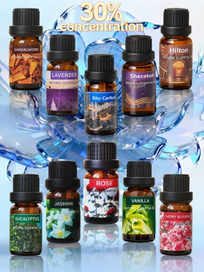 10ml エッセンシャルオイル、ヨガオイル、植物オイル、加湿器、アロマディフューザーに適しています。ジャスミン、ラベンダー、ローズ、オレンジブロッサムなどのフルーティーでフローラルな香り。リビングルームやバスルームの消臭に。アロマディフューザーや加湿器に対応しています。