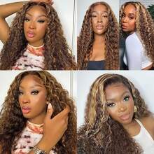 Honey Blonde Highlight Human Hair Bundles Ombre Brown Burmese Curly Bundles Human Hair 18 20 22 Inches Bundles 4/27 Water Wave Sew In Hair Extensions Quick Weave With Spiral End 3c4a Luxe Gifts For New Year Festival Hair Colorful Hair Extensions - S4/27 - Xem 8
