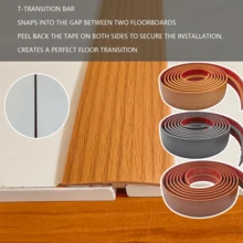 1pc 2M/78.74in T-Shape PVC Wood Floor Transition Strip - Hardwood And Laminate Floor Gap Cover, Easy DIY Installation, Threshold Seal, Suitable For Hardwood, Tile - Multicolor - View 2