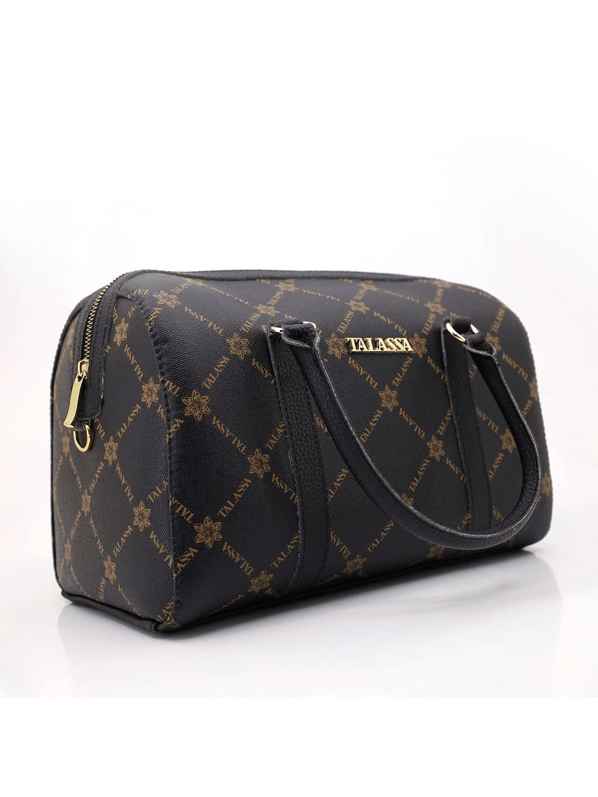 Women's Talassa Large Spacious Handbag With Crossbody, Side, And Hand Strap - Luxury - Black and White - View 1