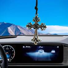 1件装汽车装饰十字架饰品，适用于汽车后视镜，可作为汽车装饰配件，也可用于家居和办公室装饰。 - 十字架 - 查看 2