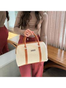 Women's Talassa Large Spacious Handbag With Crossbody, Side, And Hand Strap - Luxury - Beige - View 4