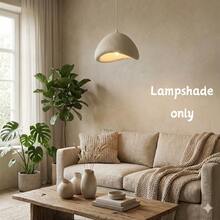 White Resin Pendant Lampshade Only, Wabi-Sabi Scandinavian Minimalist Dome Light Shade, 11.8 Inch Modern Hanging Lamp Shade Replacement, Fit E26 E27 Bulb, For Dining Room Kitchen Island Living Room Bedroom - White - View 2