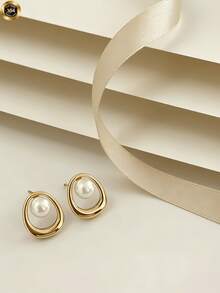 New French-Style Pearl Stud Earrings, With A Sweet, Fresh And Elegant Design, Suitable For Festivals, Birthdays, Parties, And For Adding A Touch Of Sophistication To Your Fashion Style. For Women On Saint Valentine's Day And Mardi Gras. - Multicolor - View 7