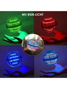 Bola flotante con luz levitante, esfera giradora LED en forma de bumerán, mini dron con bola voladora giratoria para interior y exterior - Multicolor - Ver 5