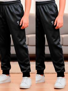 Kit 2 Calças Jogger Infantil Juvenil Menino Inverno Forrada Com Bolso - Cinza - Visão 3