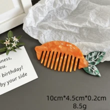 1 pièce Peigne à cheveux design fruit unique, peigne en acétate en forme de crème glacée et de hamburger drôle, multicolore mignon pour femmes, kit de coiffure, outil capillaire, pour salon de coiffure, beauté, voyage essentiel, produits capillaires, soins capillaires, accessoires capillaires, kit d'outils capillaires pour salon de coiffure, beauté à domicile, voyage essentiel, produits capillaires, soins capillaires, brosse à cheveux, accessoires capillaires - Multicolore - Voir 4