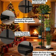 SHENGMAO--1/2/4/5/6-7Tier Plant Stand, Iron Flower Stand,Heavy-Duty Metal Frame, Metal Flower Stand, High-Angle Multi-Tier Plant Rack, Indoor/Outdoor Flower Pot Display Stand. Crafted From Iron With A Sleek, Minimalist Design For Easy Disassembly. This Versatile Stand Fits Seamlessly In Living Rooms, Entryways, Offices, Or Outdoor Patios And Gardens. Available In Multiple Colors. - 5 lớp màu trắng - Xem 2