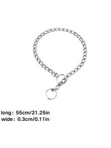 不锈钢宠物项圈，狗牵引项圈，可调节狗项圈，户外狗项圈，狗项链，宠物牵引绳，宠物用品 - 銀色 - 查看 7