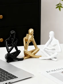 金色阅读装饰套装 - 简约艺术装饰，适用于书架/书桌，现代树脂摆件，优雅书柜展示家居装饰，适用于房间、家居、生日、厨房、婚礼、卧室、客厅装饰 - 彩色 - 查看 5