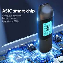 1 pieza Detector de alcohol tipo soplado sin contacto de alta precisión, alcoholímetro portátil profesional para pruebas de conducción ebria con pantalla LCD digital de respuesta rápida, apagado automático y larga duración de la batería para conductores, personal de aplicación de la ley, en el lugar de trabajo, fiestas, bodas y uso diario - Negro - Ver 7